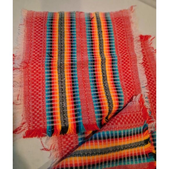 Vintage Handwoven Mexican Serape Table Napkins Set of 5 Boho - Picture 5 of 7